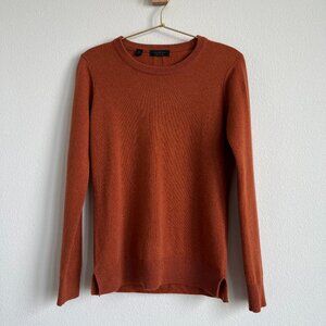 Saks Fifth Avenue 100% Cashmere Crewneck Sweater in Rust XS